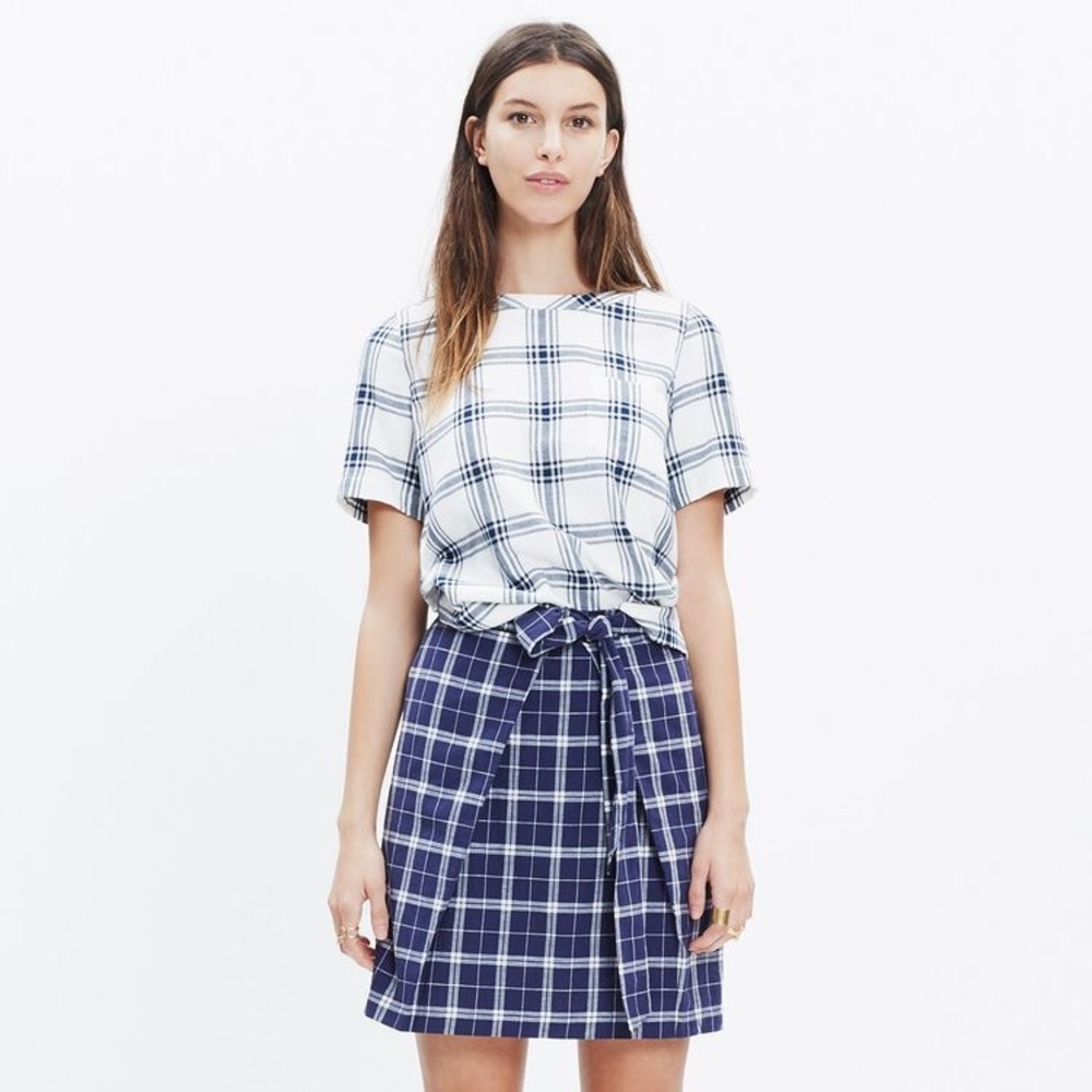 Madewell Blue Plaid Top